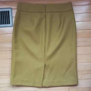 Wool mustard pencil skirt